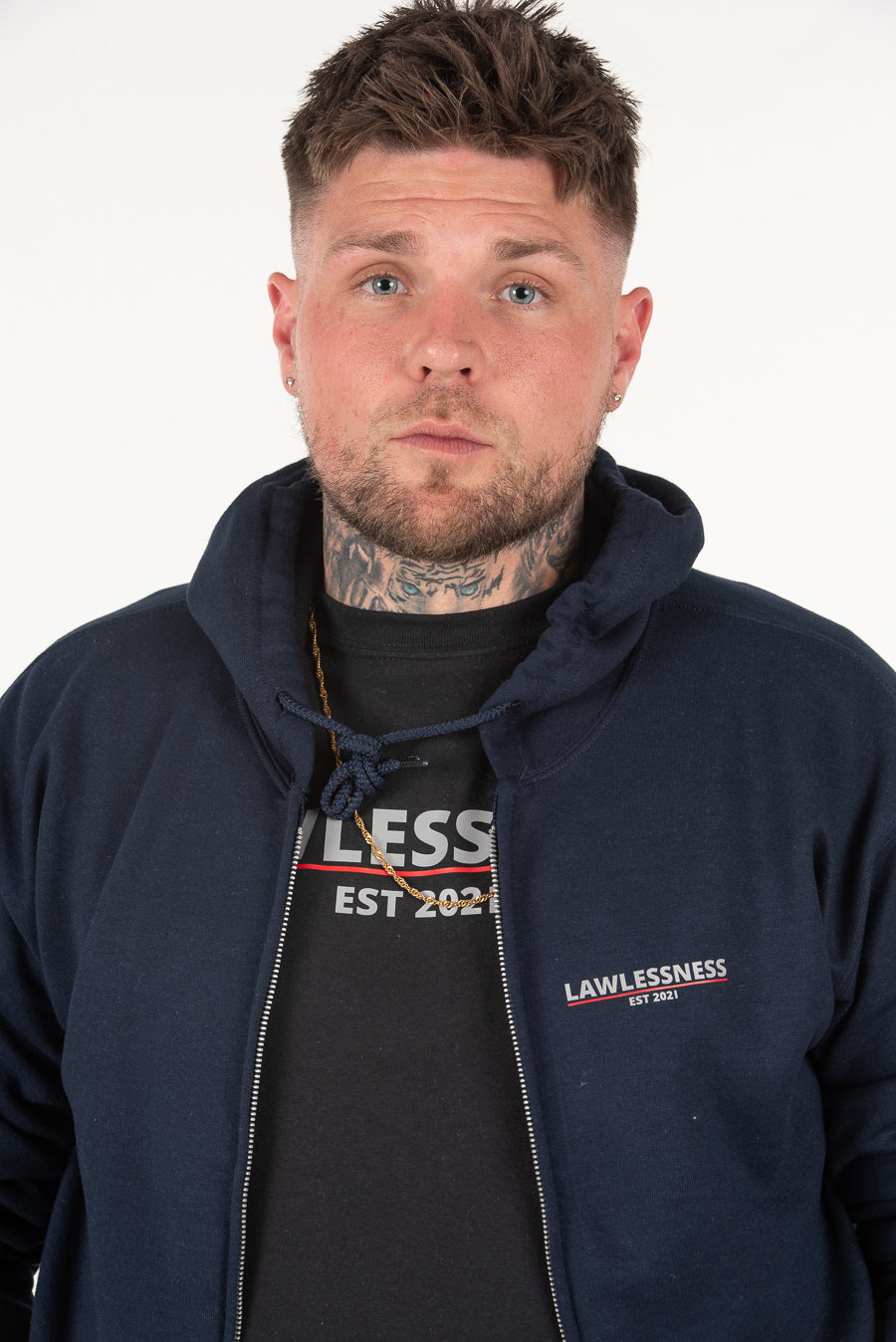 Men's Navy Zip Hoodie