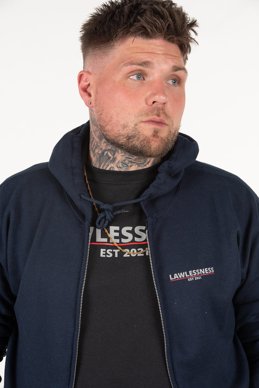 Men's Navy Zip Hoodie