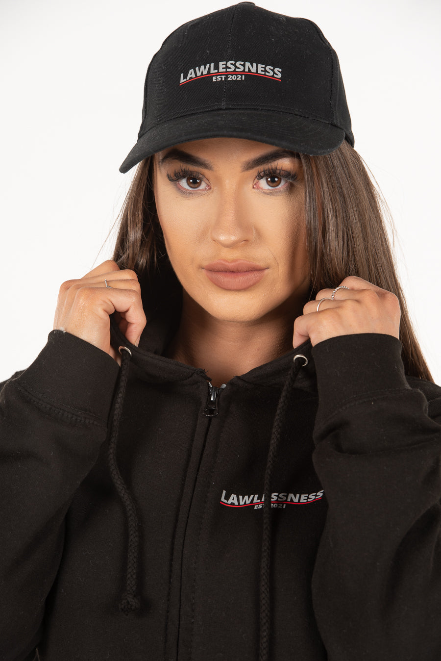 Women's Black Zip Hoodie
