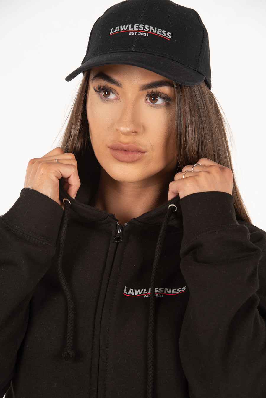 Women's Black Zip Hoodie