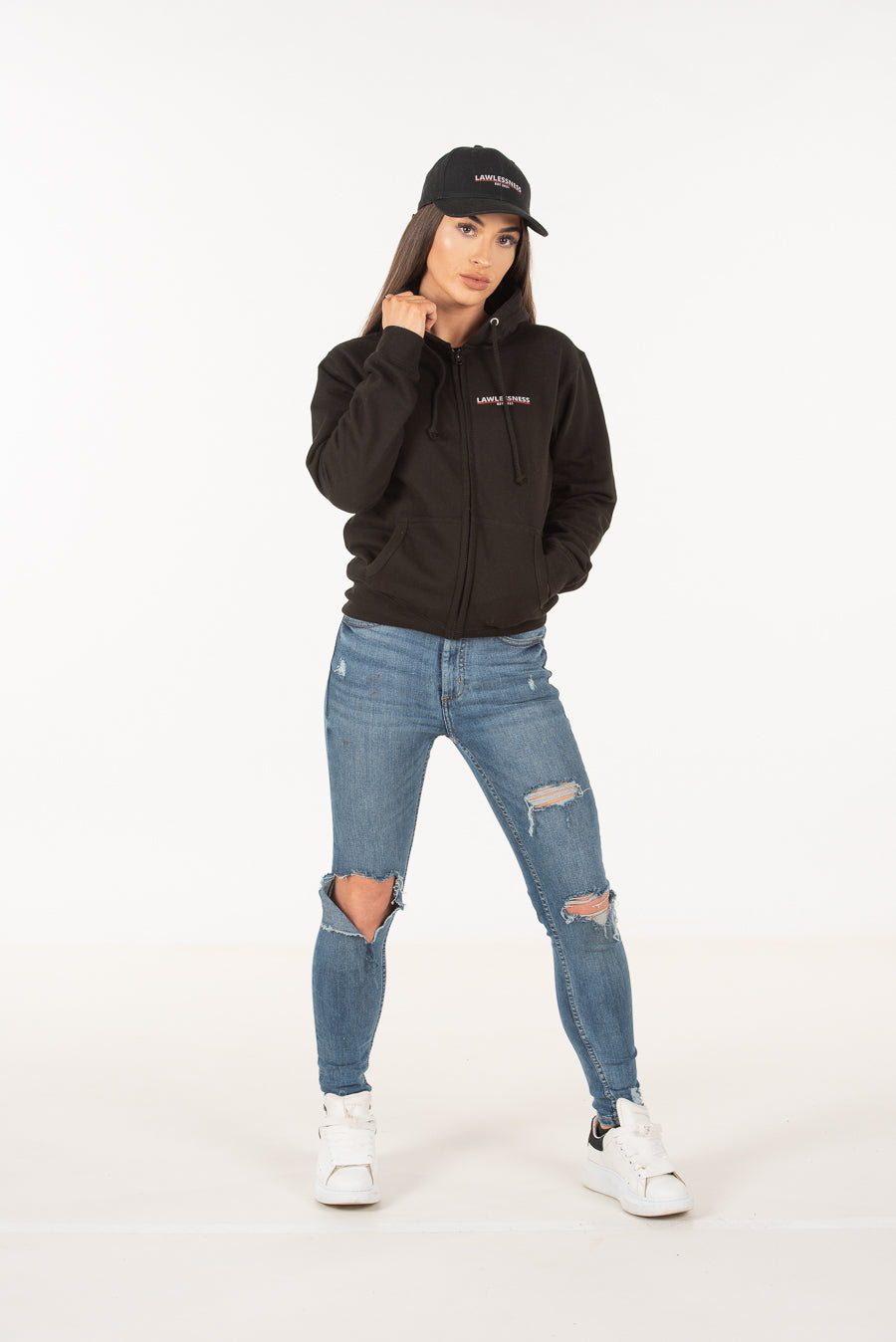 Women's Black Zip Hoodie