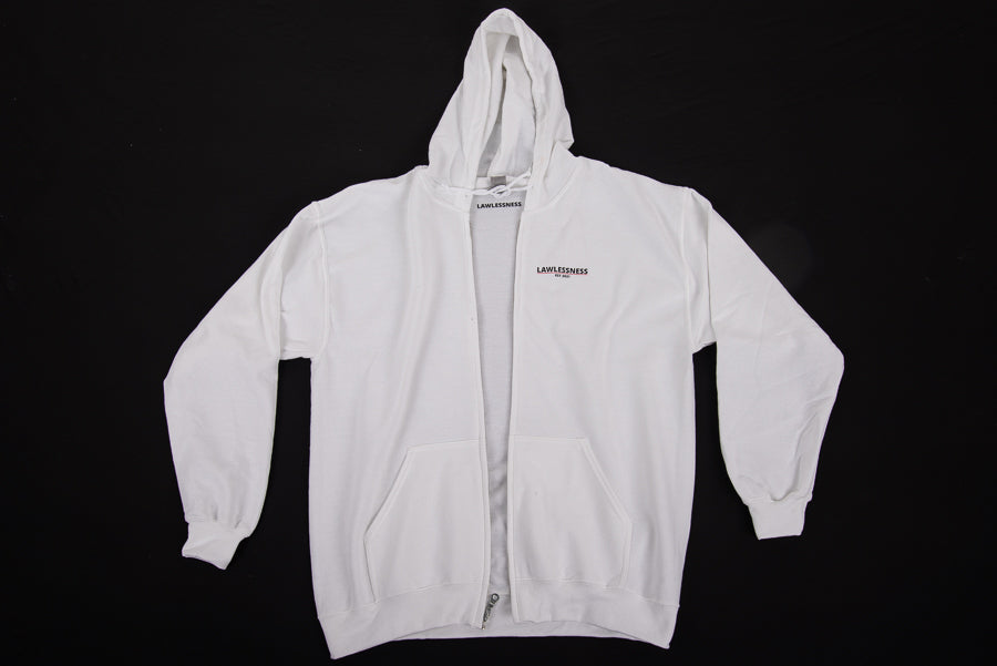 Men's White Zip Hoodie