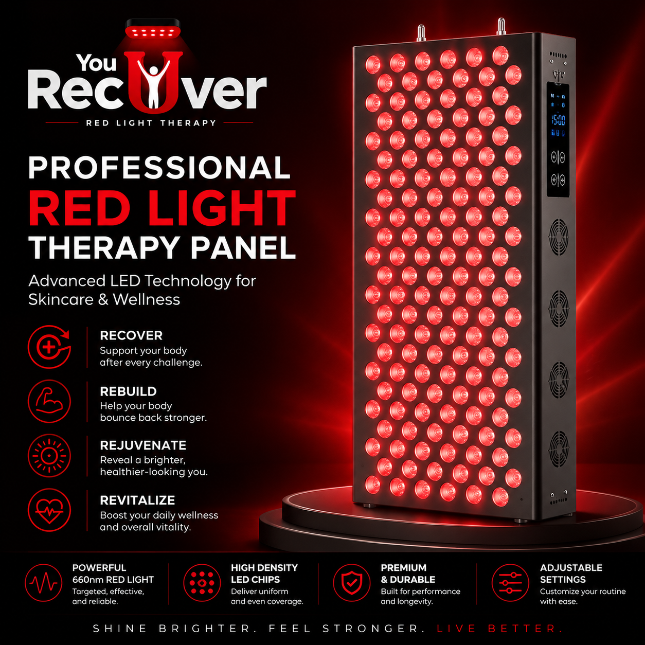 LED Red Light Therapy Panel