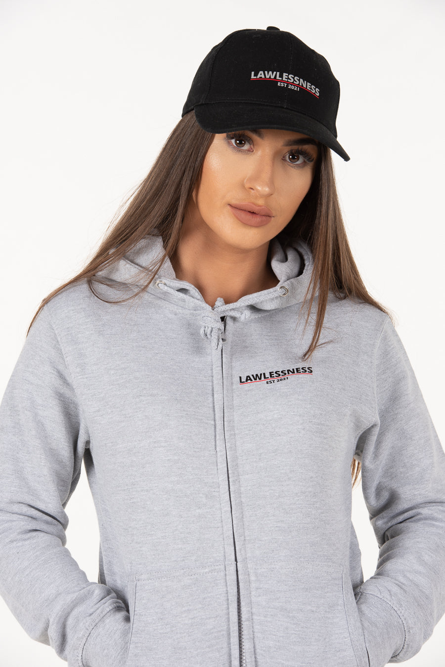 Women's Grey Zip Hoodie