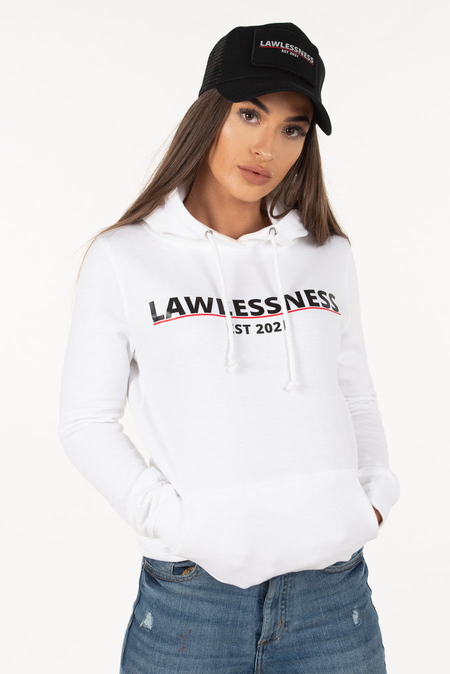 Women's White Classic Hoodie